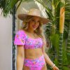 Swim BuddyLove Clothing Label | Buddylove Jojo Puff Sleeve High Waisted Bikini - Corsage