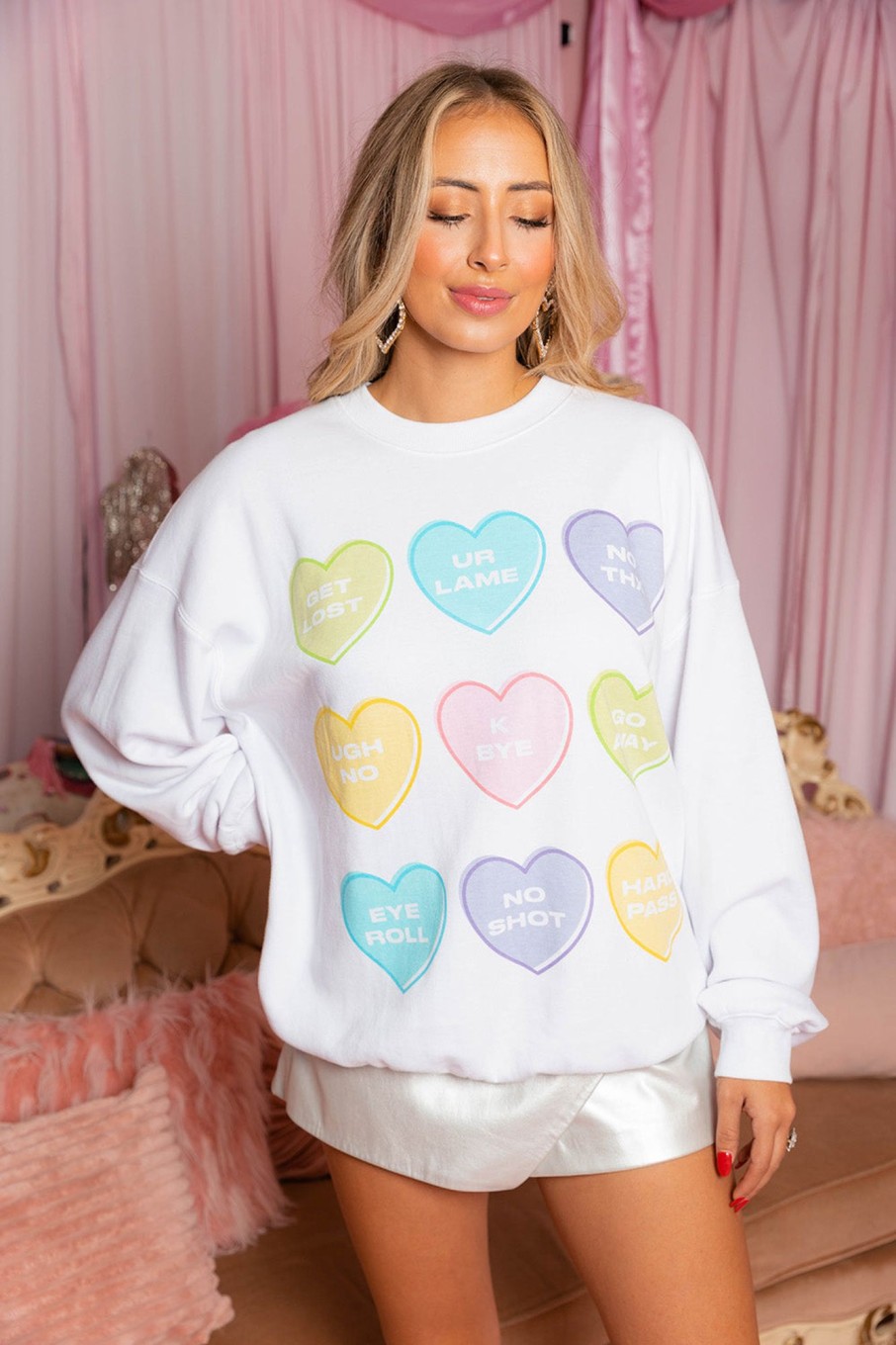 Tops BuddyLove Clothing Label | Buddylove Devon Graphic Sweatshirt - Sour