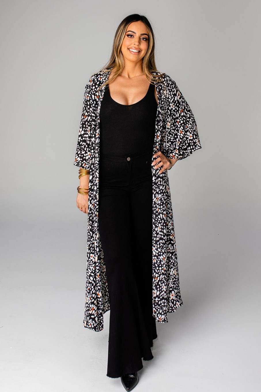 Tops BuddyLove Clothing Label | Buddylove Alix Maxi Length Duster - Fossil