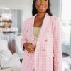 Blazers And Sets BuddyLove Clothing Label | Buddylove Tucker Tweed Blazer - Pale Pink