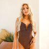 Swim BuddyLove Clothing Label | Buddylove Tilly Deep V One-Piece Swimsuit - Copper