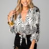 Tops BuddyLove Clothing Label | Buddylove Estelle Tie Front Top - Arctic