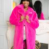 Outerwear BuddyLove Clothing Label | Buddylove Zoey Oversized Faux Fur Coat - Hot Pink