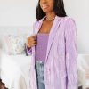 Tops BuddyLove Clothing Label | Buddylove Heff Crushed Velvet Blazer - Lavender