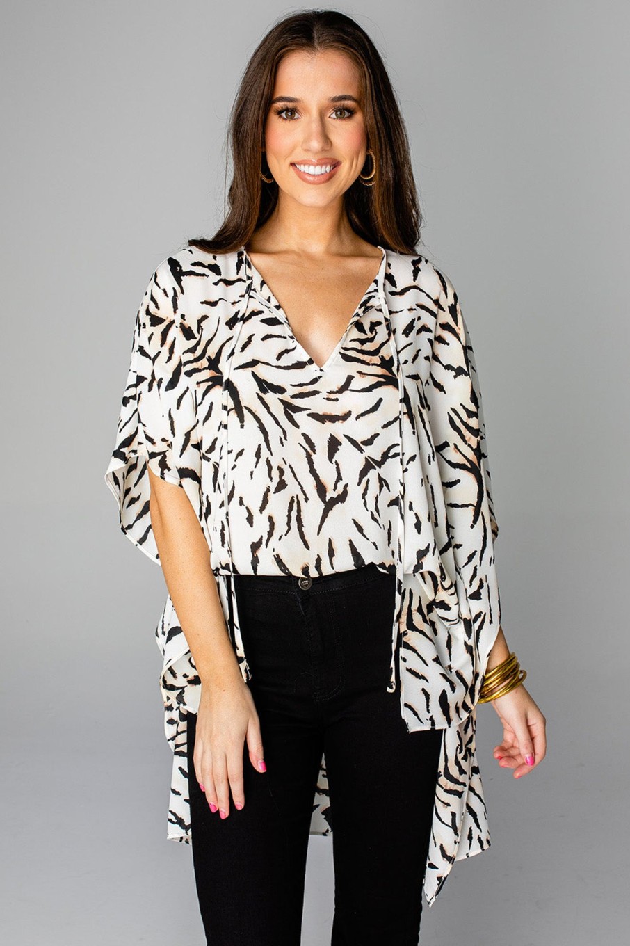 Tops BuddyLove Clothing Label | Buddylove Winnie High-Low Tunic - Tiger Stripes