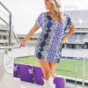 Dresses BuddyLove Clothing Label | Buddylove Baker V-Neck Shift Dress - Purple Boa