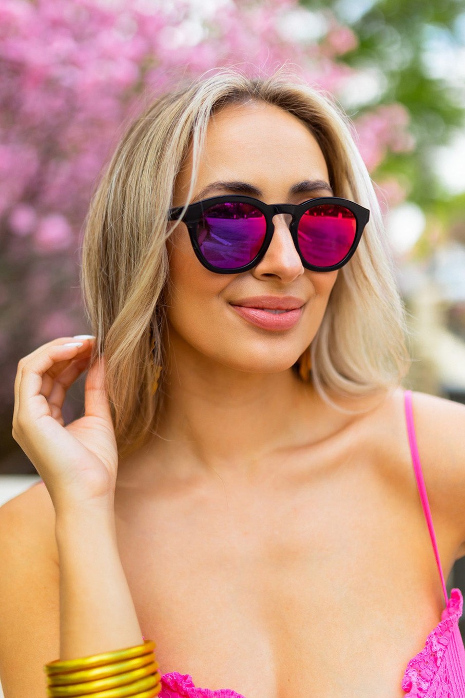 Accessories BuddyLove Clothing Label | Buddylove Val Acetate Framed Sunglasses - Pink