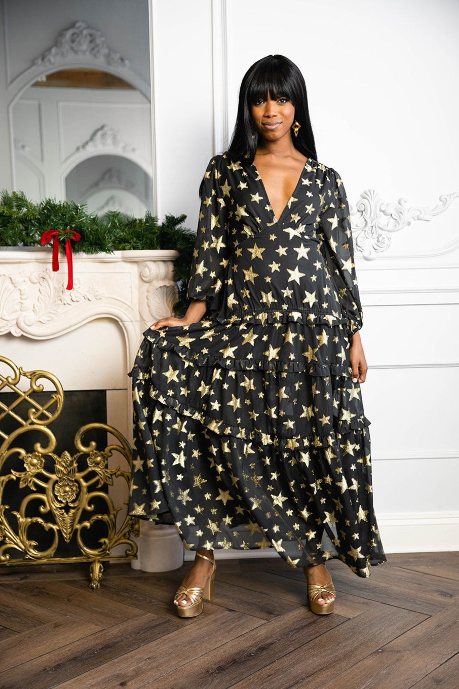 Dresses BuddyLove Clothing Label | Buddylove Zodiak Long Sleeve Maxi Dress - Super Nova