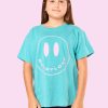 Family BuddyLove Clothing Label | Happy Face Youth Graphic Tee - Seafoam