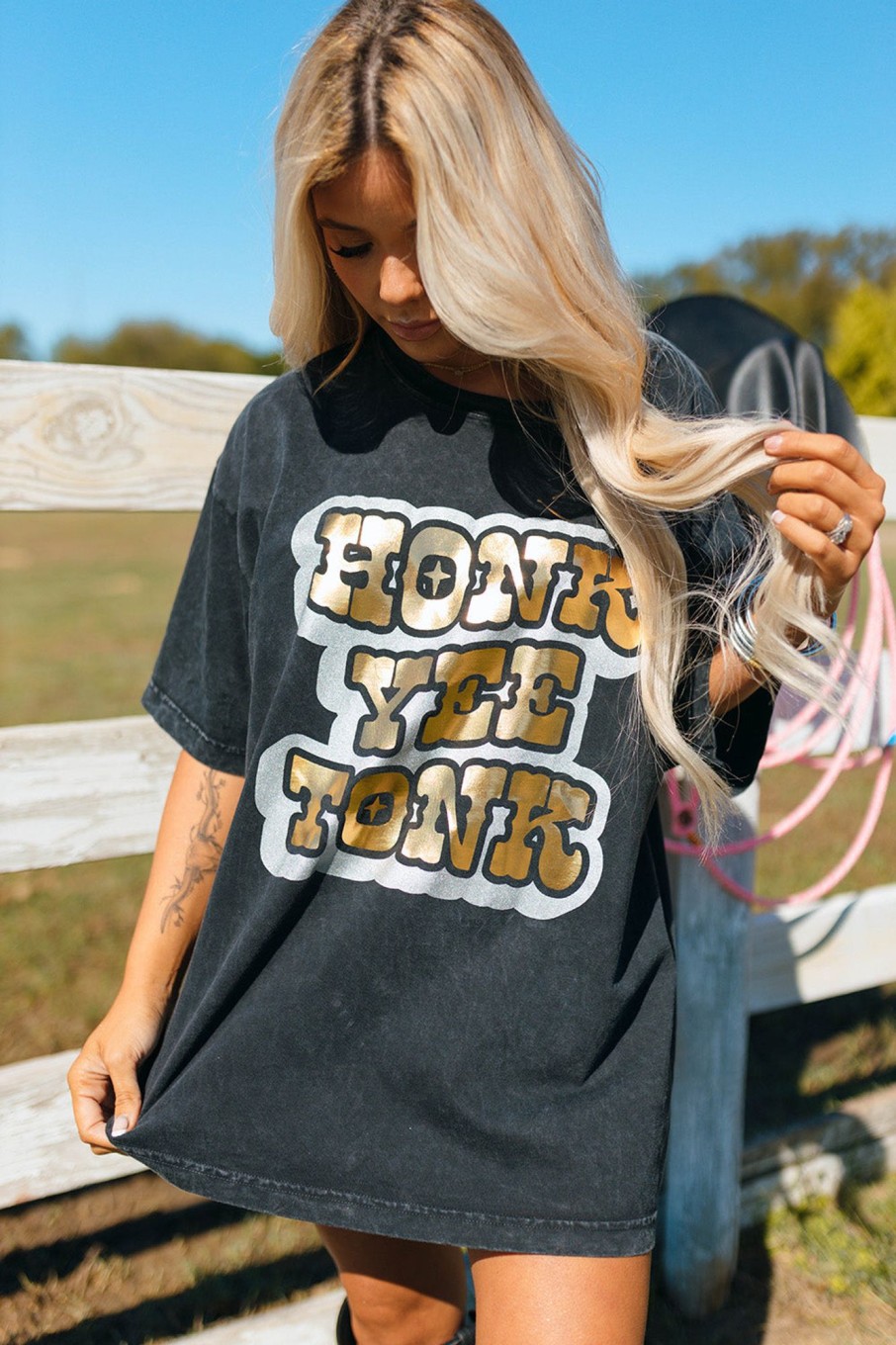 Tops BuddyLove Clothing Label | Buddylove Travis Graphic Tee - Honk Yee Tonk