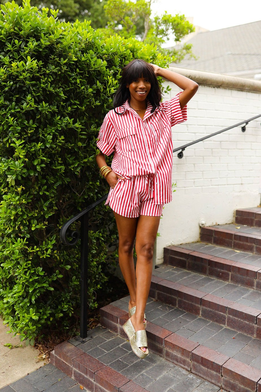 Blazers And Sets BuddyLove Clothing Label | Buddylove Martina Two-Piece Set - Red Stripe