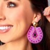 Accessories Treasure Jewels | Marina Beaded Statement Earrings - Hot Pink