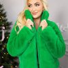 Outerwear BuddyLove Clothing Label | Buddylove Noella Faux Fur Jacket - Green