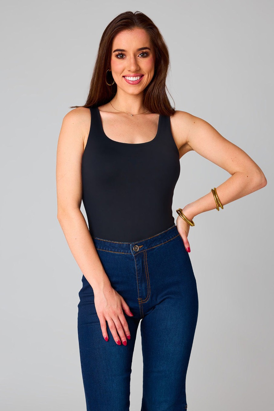 Tops BuddyLove Clothing Label | Buddylove Basic B Scoop Neck Bodysuit - Panther