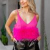 Tops BuddyLove Clothing Label | Buddylove Reno Feather Tank Top - Fuchsia