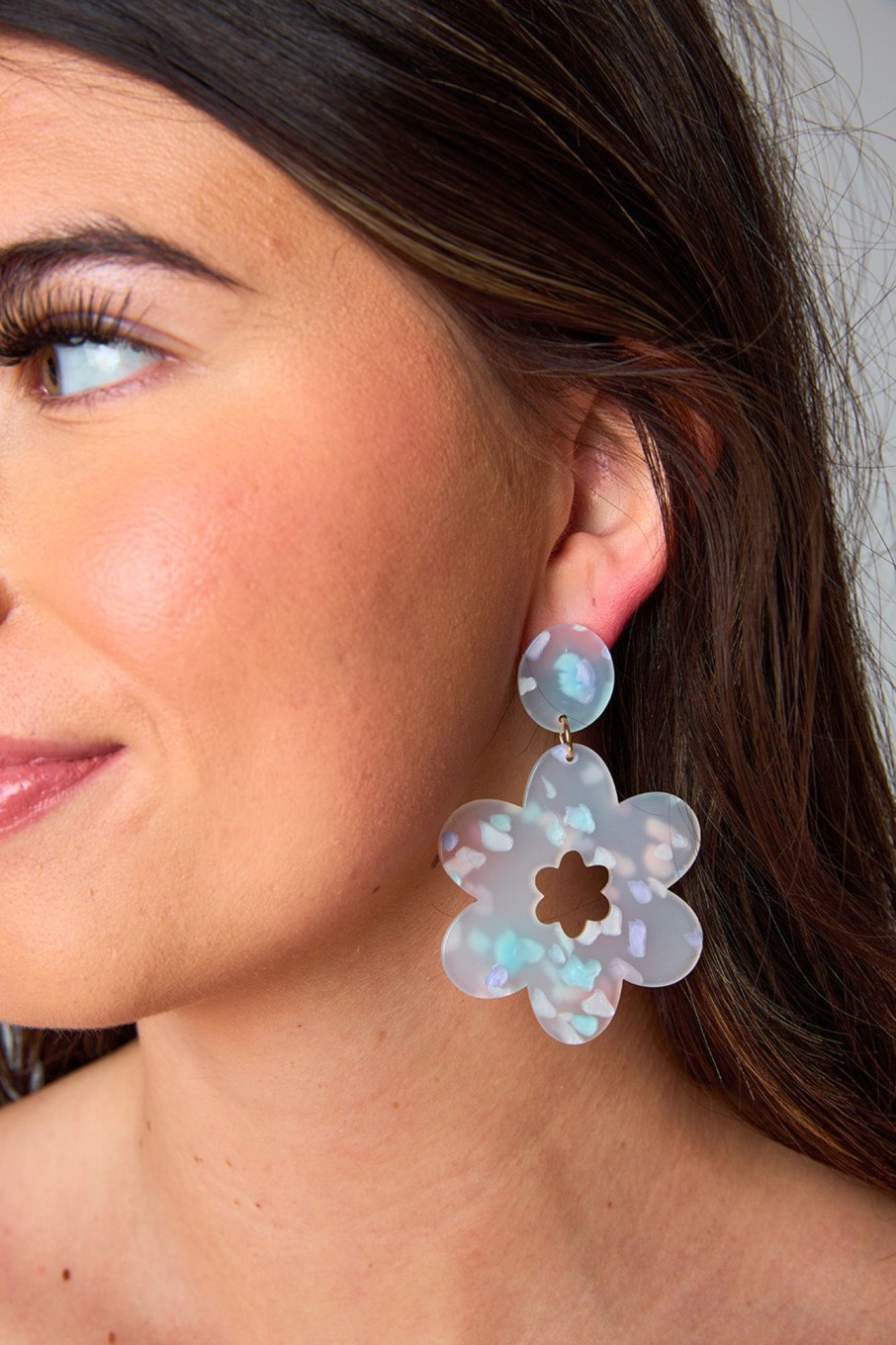 Accessories Linny Co | Linny Co Xx Bl Gigi Statement Earring - Seaglass