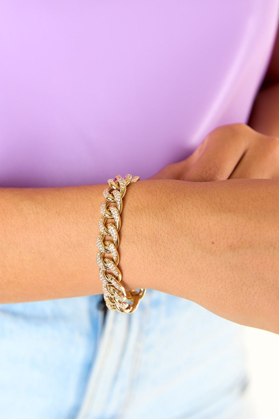 Accessories Gemelli | Cz Link Bracelet - Gold