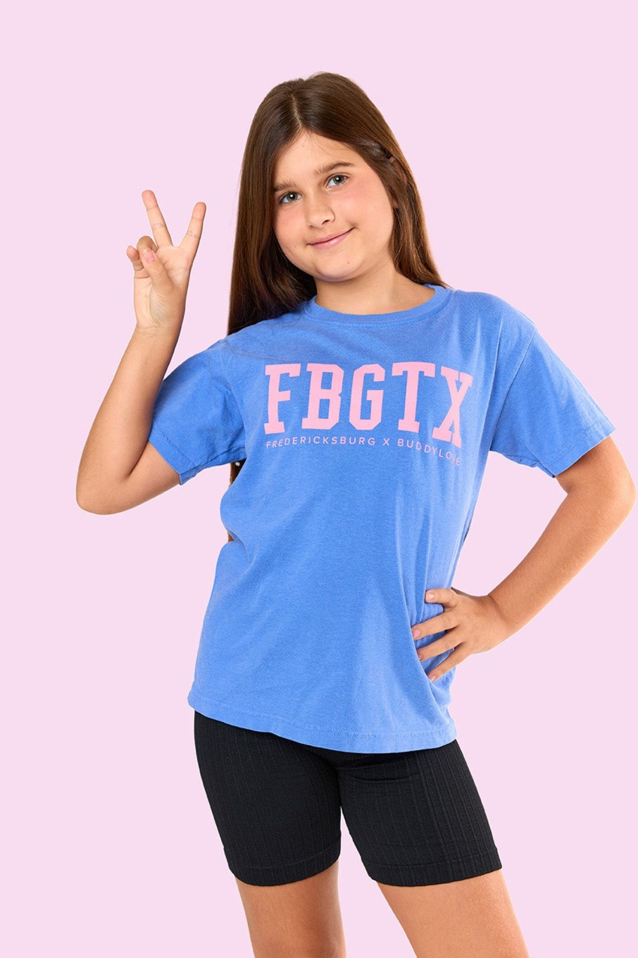 Family BuddyLove Clothing Label | Fbgtx Youth Graphic Tee - Flo Blue