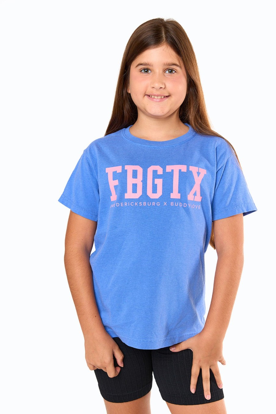 Family BuddyLove Clothing Label | Fbgtx Youth Graphic Tee - Flo Blue