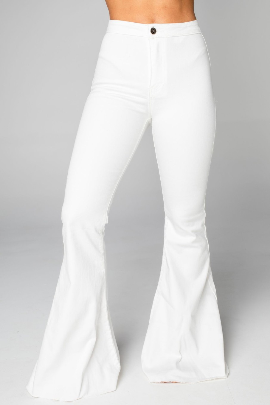 Bottoms BuddyLove Clothing Label | Buddylove Moonshine High-Waisted Flare Jeans - White