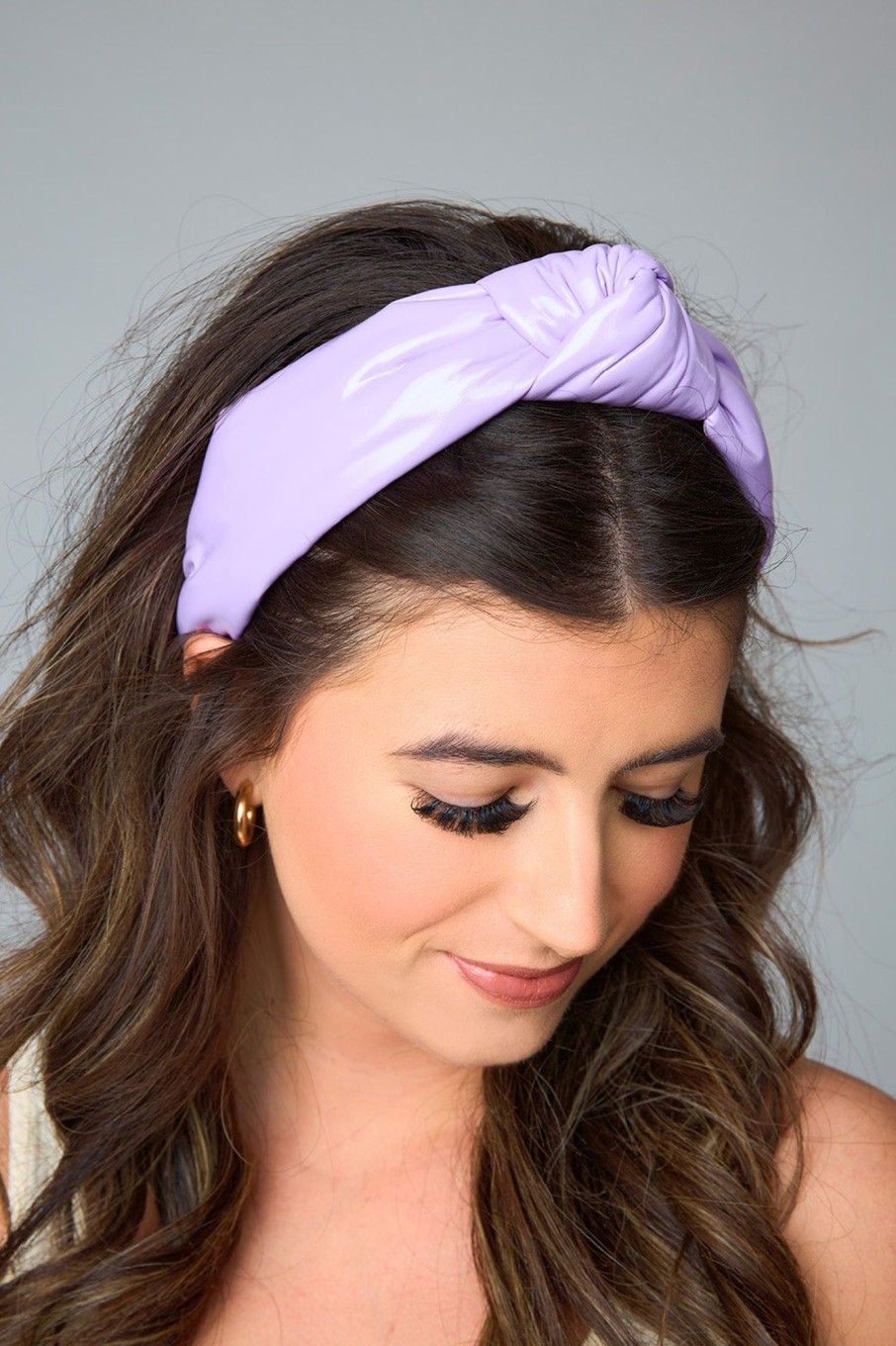 Accessories Bohemian Gemme | Olivia Patent Leather Headband - Lavender