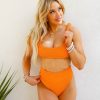 Swim BuddyLove Clothing Label | Buddylove Ora Scoop Neck High Waisted Bikini - Orange