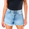 Bottoms Hidden | Sofie Raw Hem Denim Shorts - Medium Wash