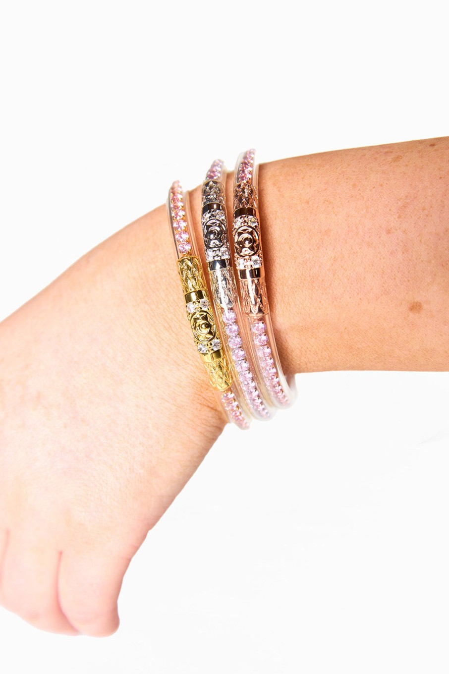 Accessories BuDha Girl | Budhagirl Three Queens Bangles - Petal Pink