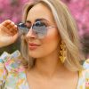 Accessories BuddyLove Clothing Label | Buddylove Farrah Round Metal Sunglasses - Blue