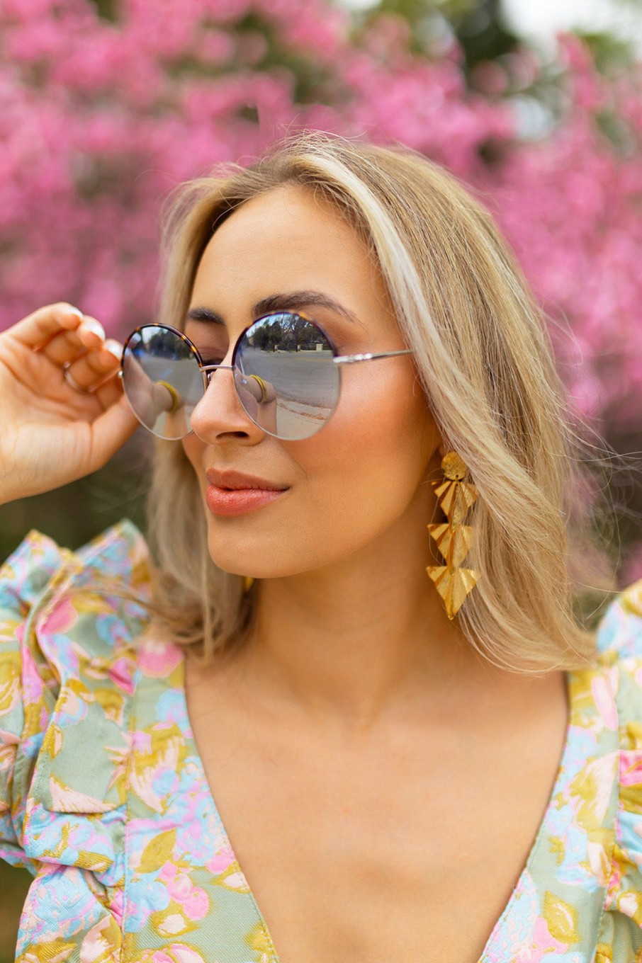 Accessories BuddyLove Clothing Label | Buddylove Farrah Round Metal Sunglasses - Blue