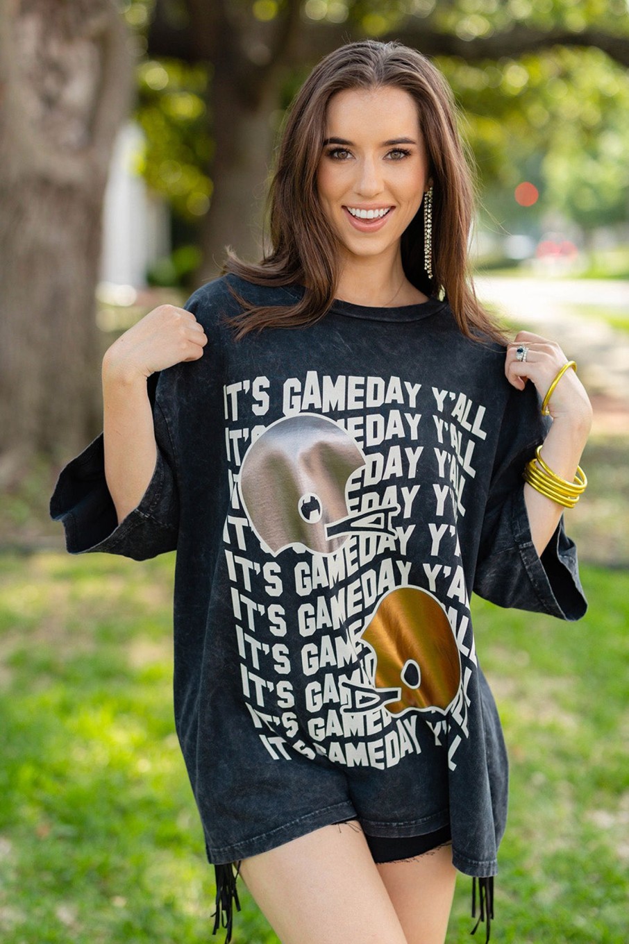 Tops BuddyLove Clothing Label | Buddylove Travis Oversized Graphic Tee - Gameday Helmets