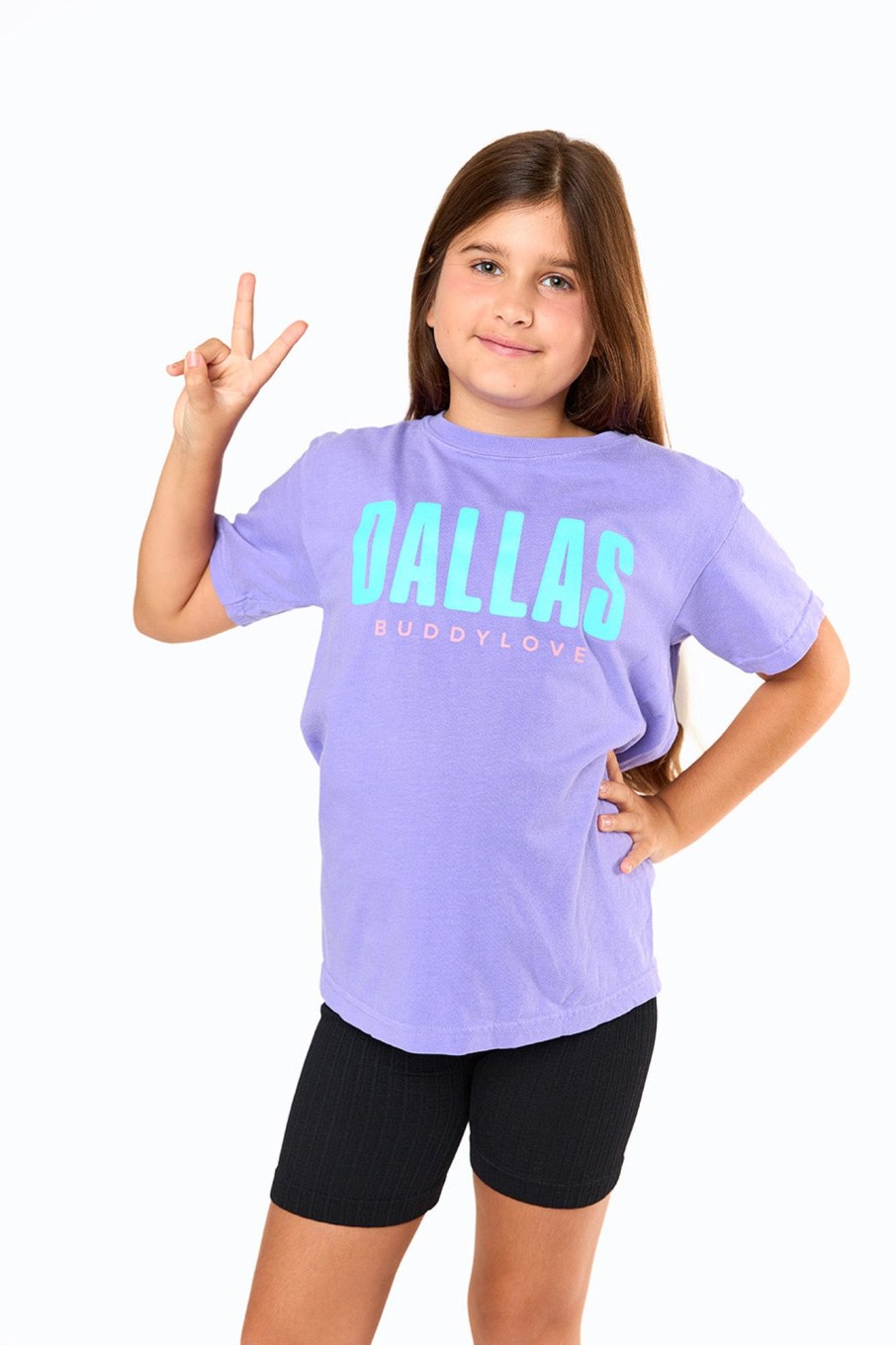 Family BuddyLove Clothing Label | Dallas Youth Graphic Tee - Violet