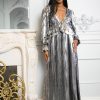 Dresses BuddyLove Clothing Label | Buddylove Evie Metallic Maxi Dress - Disco Ball