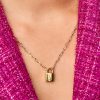 Accessories Farrah B | Lock Initial Necklace - Gold