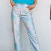 Bottoms BuddyLove Clothing Label | Buddylove Travolta High-Rise Metallic Pants - Iridescent