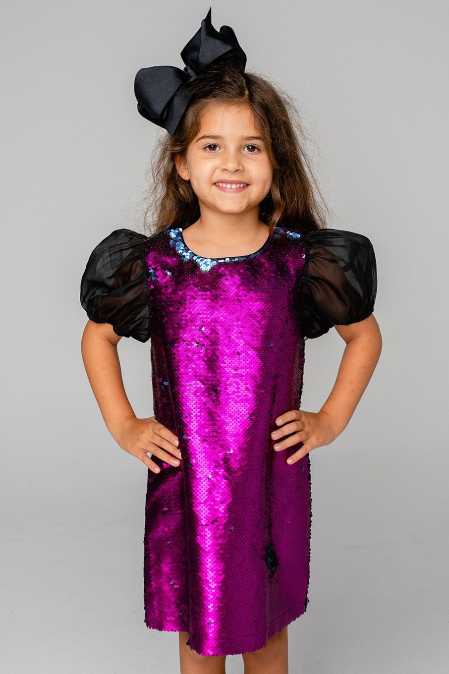 Family BuddyLove Clothing Label | Buddylove Gigi Sequin Girls Dress - Barbie