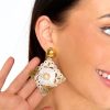 Accessories Treasure Jewels | Rombo Statement Earrings - Pearl