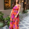 Dresses BuddyLove Clothing Label | Buddylove Edie Tie-Shoulder Maxi Dress - Tuscan Rose