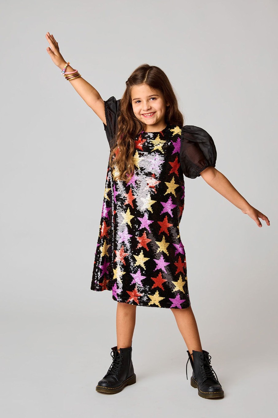 Family BuddyLove Clothing Label | Buddylove Gigi Sequin Girls Dress - Fortune Teller