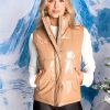 Outerwear BuddyLove Clothing Label | Buddylove Helen Vegan Leather Puffer Vest - Latte