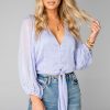 Tops BuddyLove Clothing Label | Buddylove Estelle Tie Front Top - Periwinkle