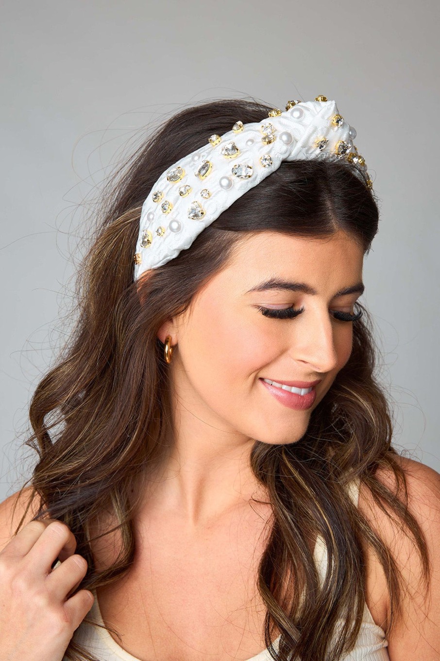 Accessories Brianna Cannon | Brianna Cannon Xx Bl Eleanor Embellished Headband - Alabaster