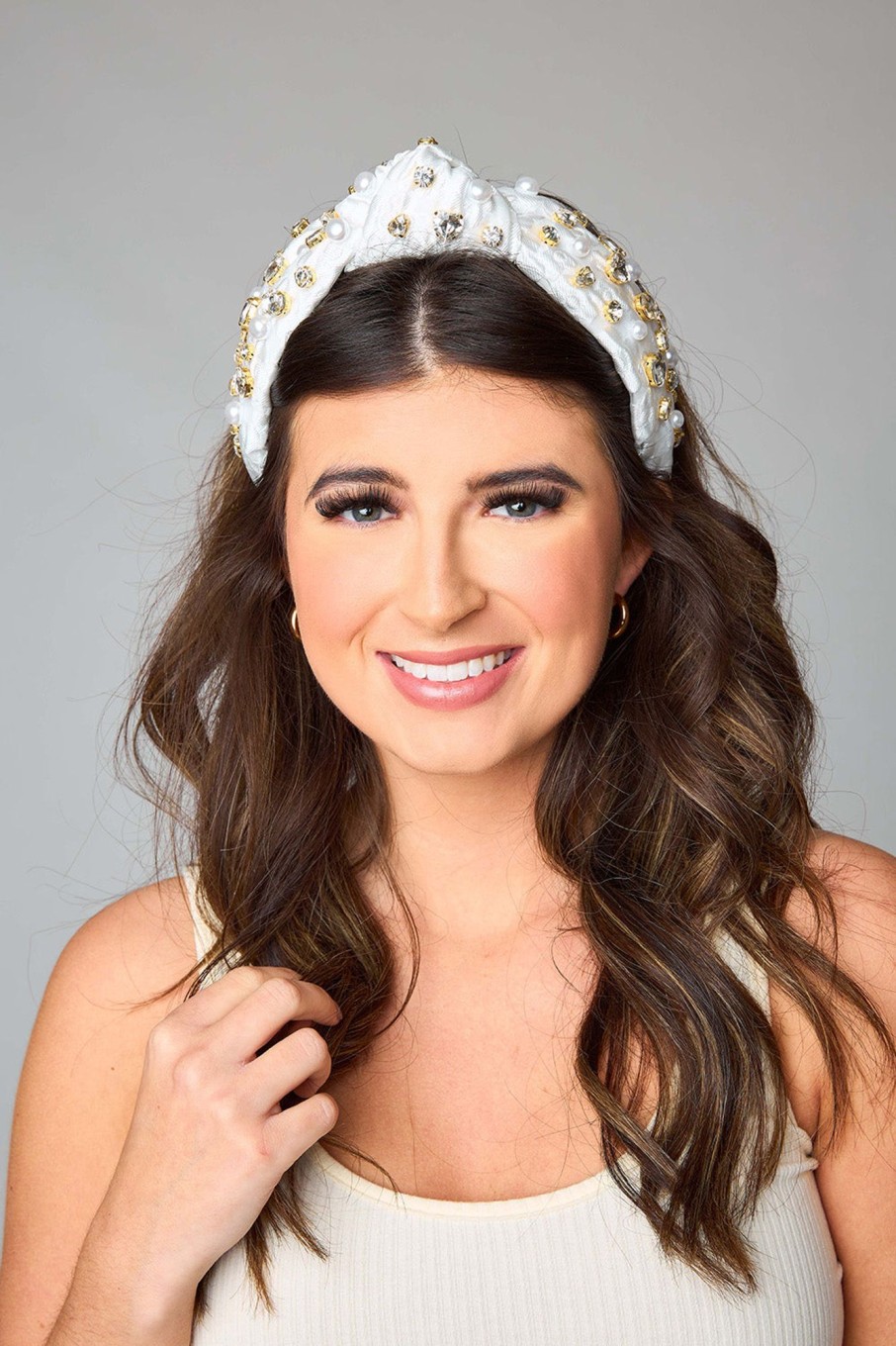 Accessories Brianna Cannon | Brianna Cannon Xx Bl Eleanor Embellished Headband - Alabaster