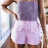 Blazers And Sets BuddyLove Clothing Label | Buddylove Mae Tweed High-Waisted Shorts - Lavender