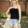 Tops BuddyLove Clothing Label | Buddylove Giselle Pleated Strapless Top - Jet Black