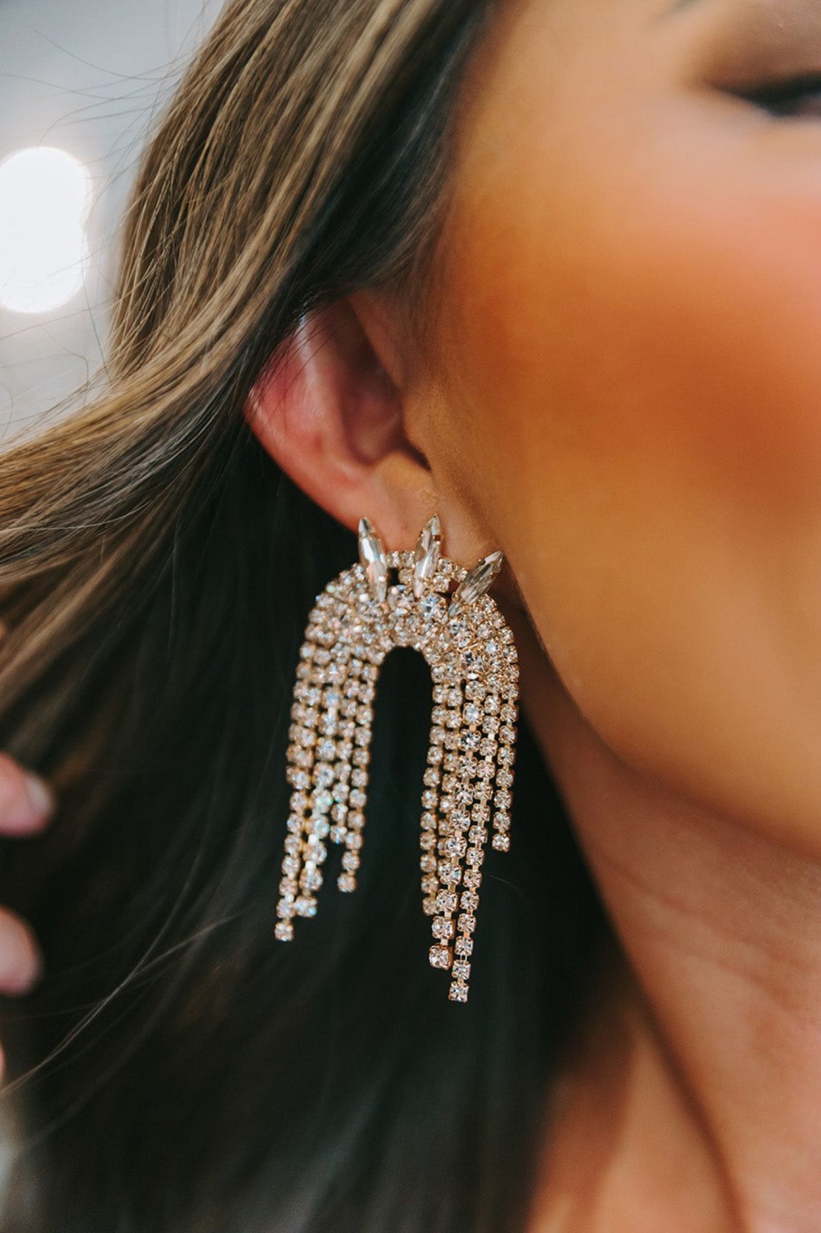 Accessories Treasure Jewels | Spiked Rayne Crystal Earrings - Gold