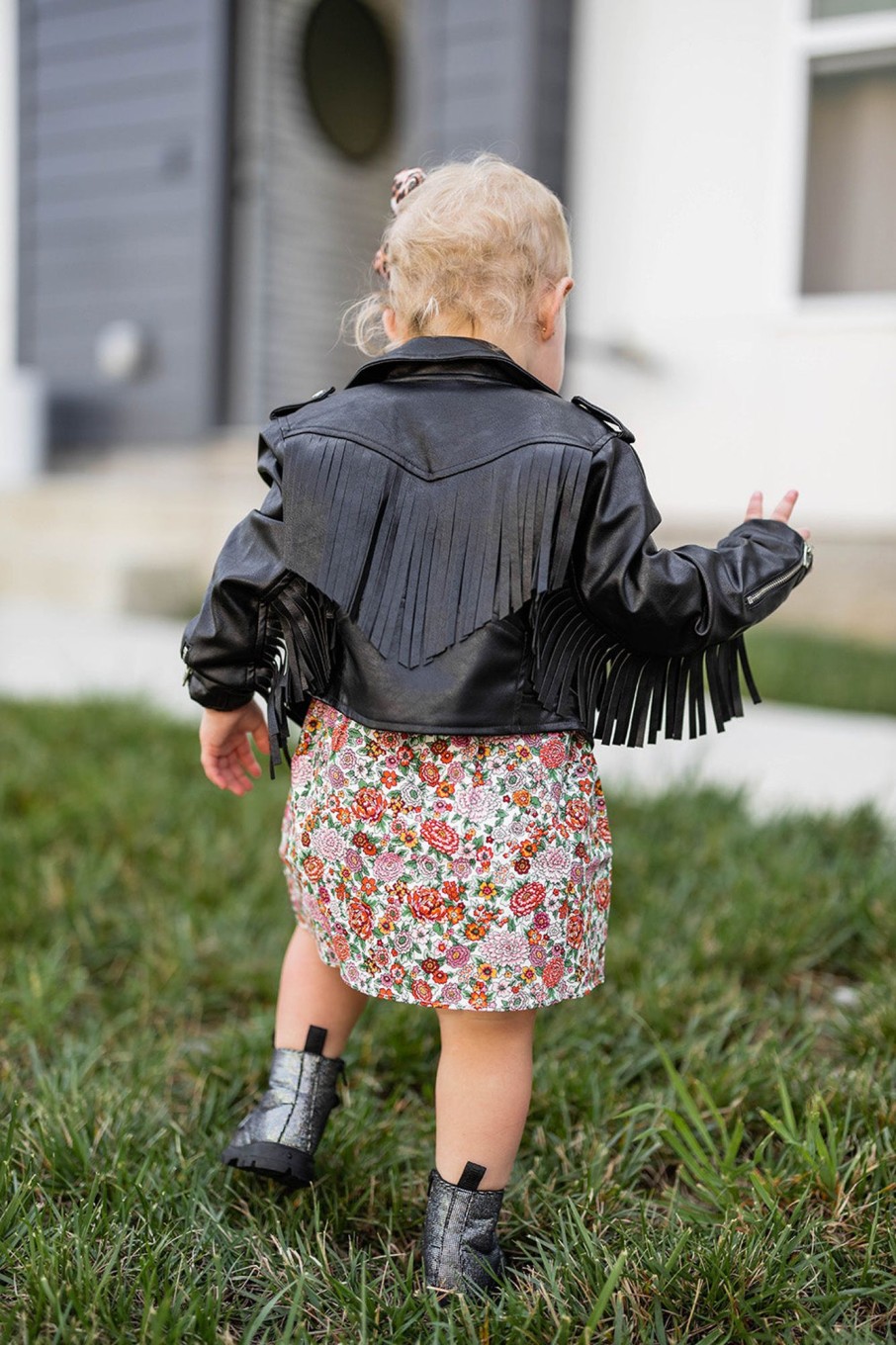 Family BuddyLove Clothing Label | Buddylove Mini Francesca Vegan Leather Jacket - Black