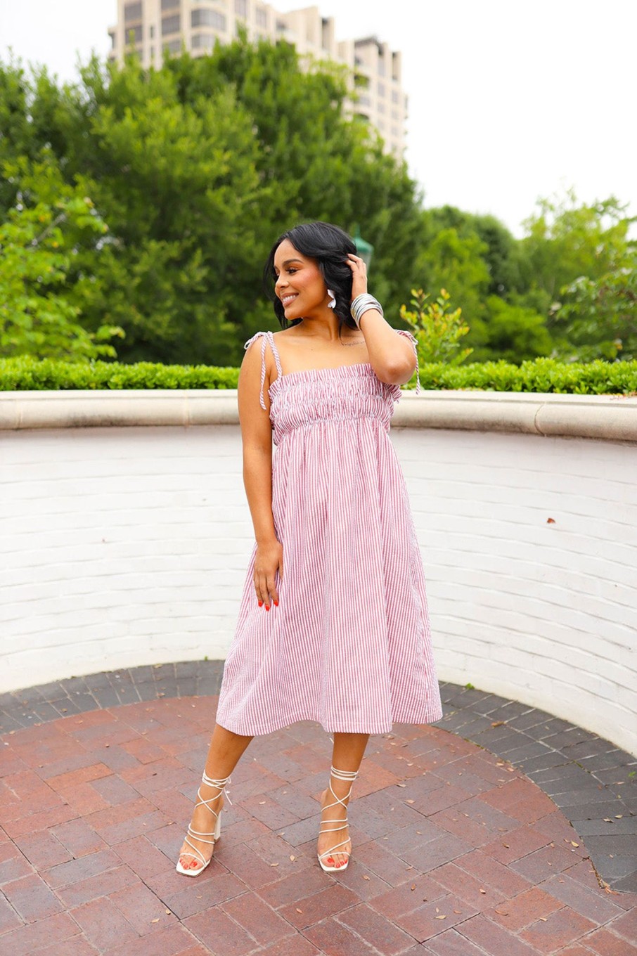 Dresses BuddyLove Clothing Label | Buddylove Lexi Tie-Shoulder Midi Dress - Dusty Pink