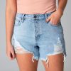 Bottoms Hidden | Sofie Clean Cut Denim Shorts - Light Wash