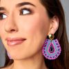 Accessories Treasure Jewels | Marina Beaded Statement Earrings - Pink/Turquoise